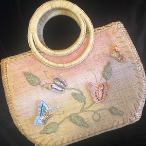 Vintage Summer Purse with Butterfly Detail